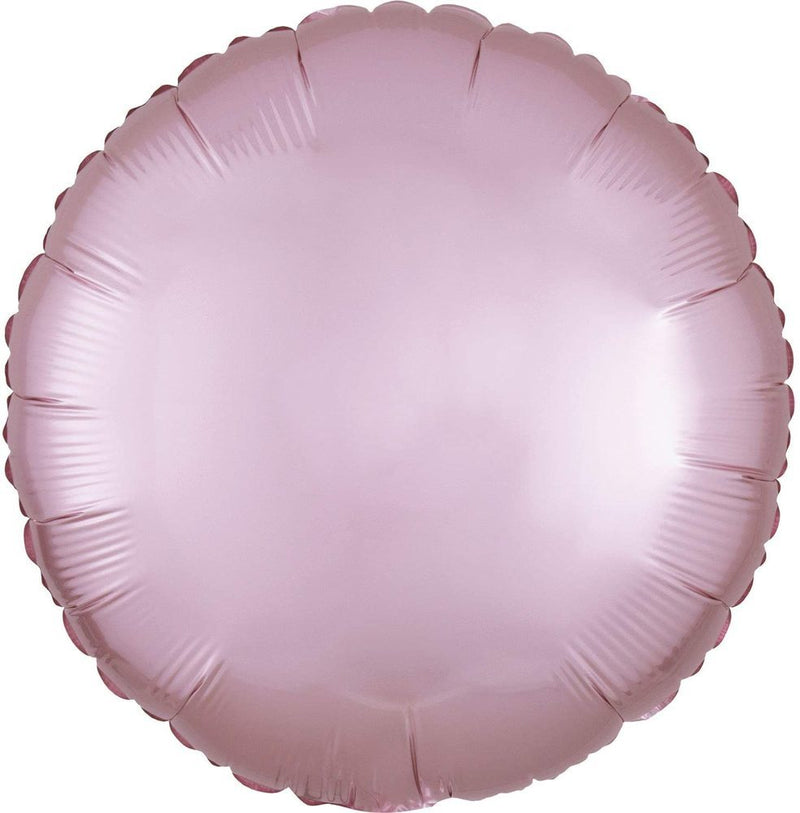 "Satin Luxe" Runder Standard Folienballon 43 cm - Pastell Rosa