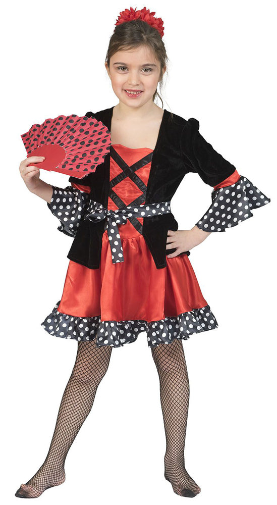 Hexen Kostüm "Dotty" für Mädchen - Schwarz Rot | Magierin Zauberin Halloween Kinderkostüm