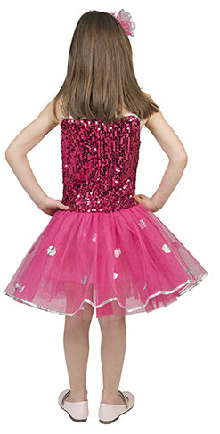 Ballerina Kostüm Kleid mit Pailletten für Mädchen | Pink
