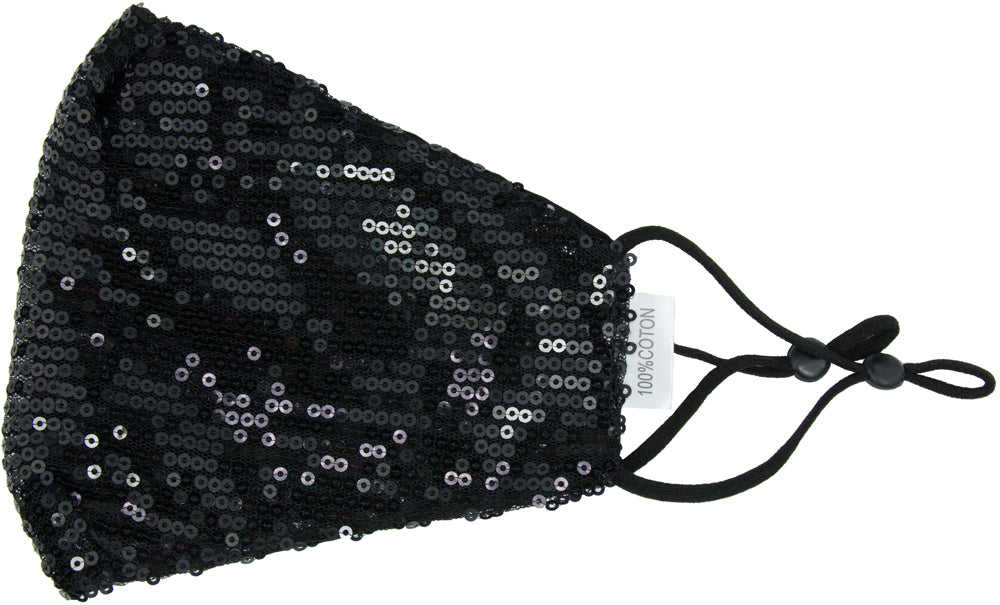 Mund Nase Stoffmaske Gesichtsmaske mit Pailletten - Fashion Glitzer Maske Elegant
