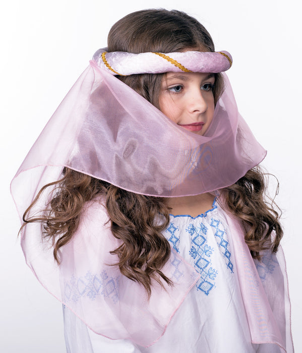 Mittelalter Haarband "Helena" für Mädchen | Rosa Gold