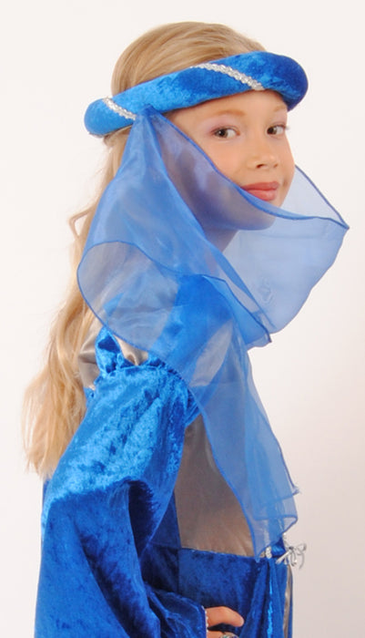 Mittelalter Haarband "Helena" für Mädchen | Blau Silber
