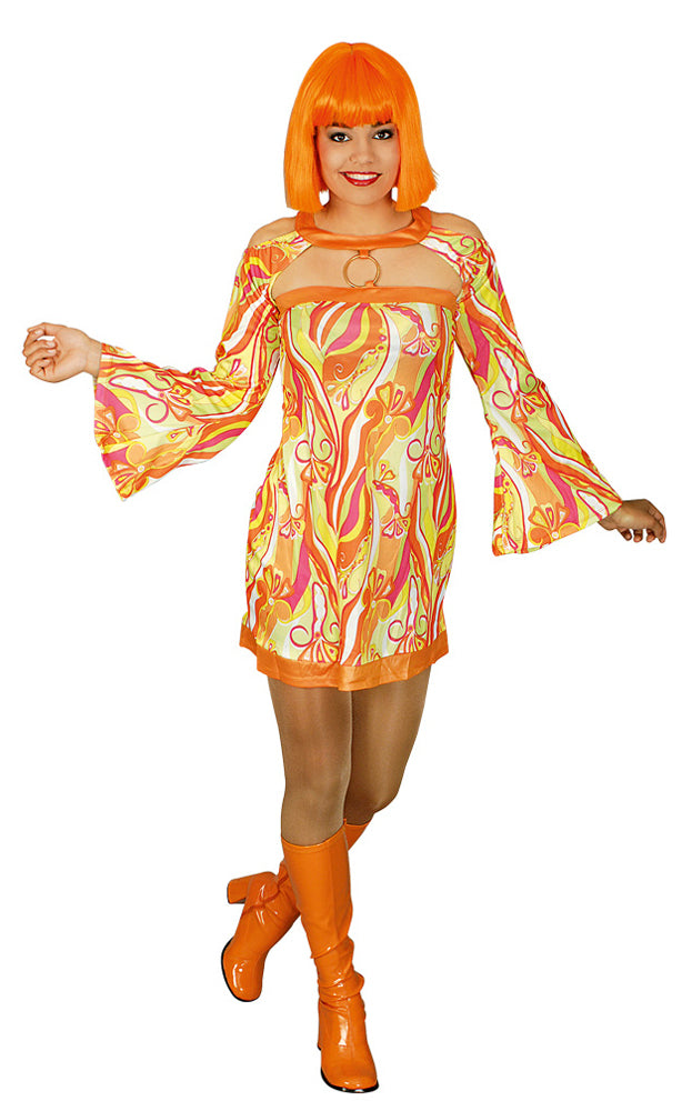 Hippie Kostümkleid Sunshine für Damen - Gelb Orange
