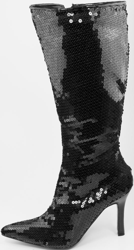 Show Pailletten Stiefel für Damen - Schwarz