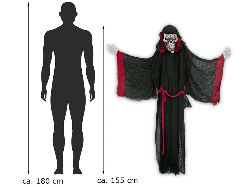 Halloween Dekoration Vampir mit Totenkopf animiert - 155 cm | Standfigur