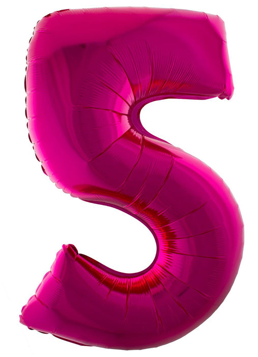 XXL Zahlen Folienballon 100 cm - Pink Zahl 5