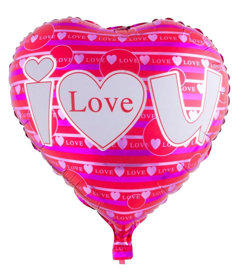18"/Ø43cm Herz Folienballon "I love you" | Pink