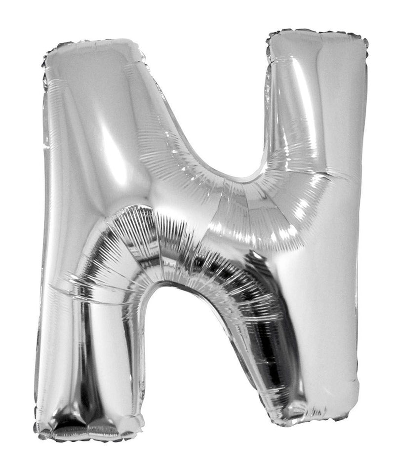 XXL Buchstaben Folienballon 100 cm - Silber Buchstabe N