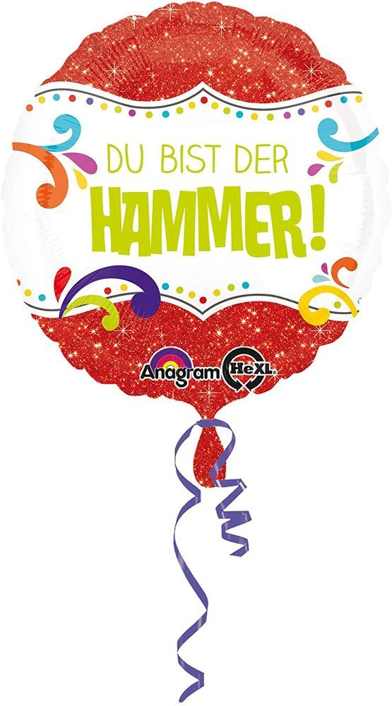 ABC18 Folienballon "Du bist der Hammer" Bunt | Ø 43 cm