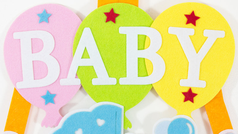 Baby Shower Party Dekoration - XL Wandbild mit Ballons 110 x 56 cm - Blau