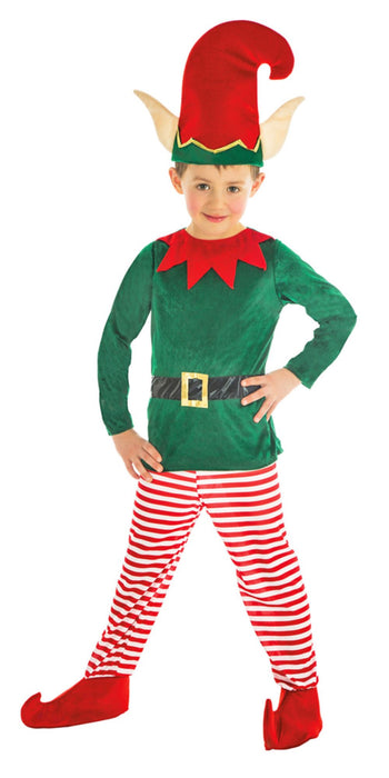 Weihnachtself Wichtel Zwergen Kostüm für Kinder | Grün Rot
