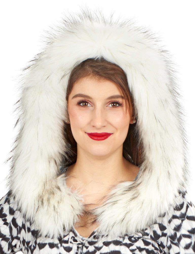 Schnee-Eule Kostüm für Damen - Weiß Schwarz