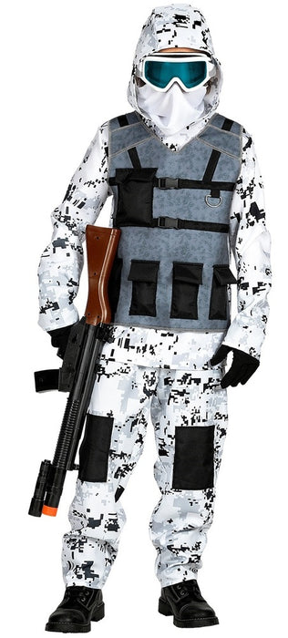 Arctic Special Forces Kämpfer Soldaten Kostüm für Jungen - Weiß