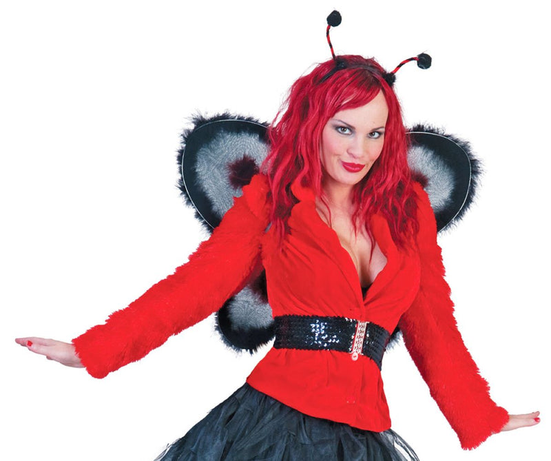 Hippie Jacke Grace in Plüsch-Optik für Damen - Rot