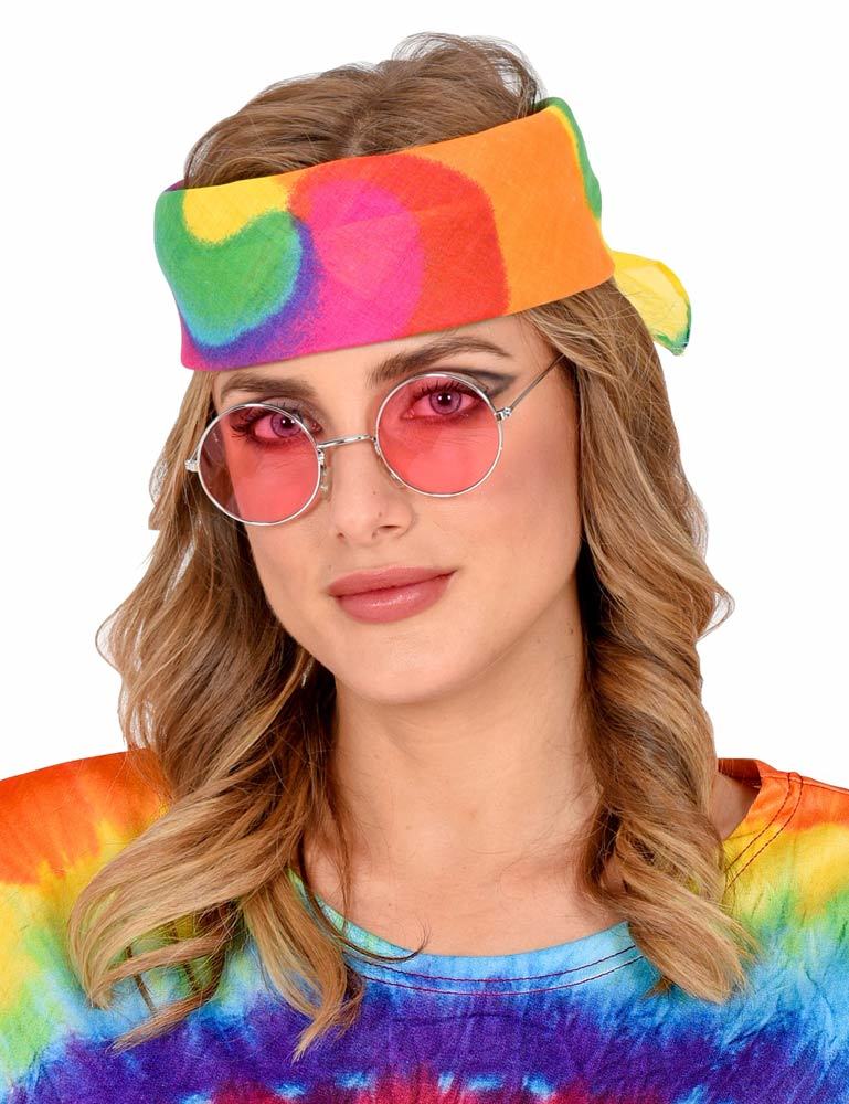 Batik Bandana Halstuch zum Hippie Kostüm - 55 x 55 cm | Bunt