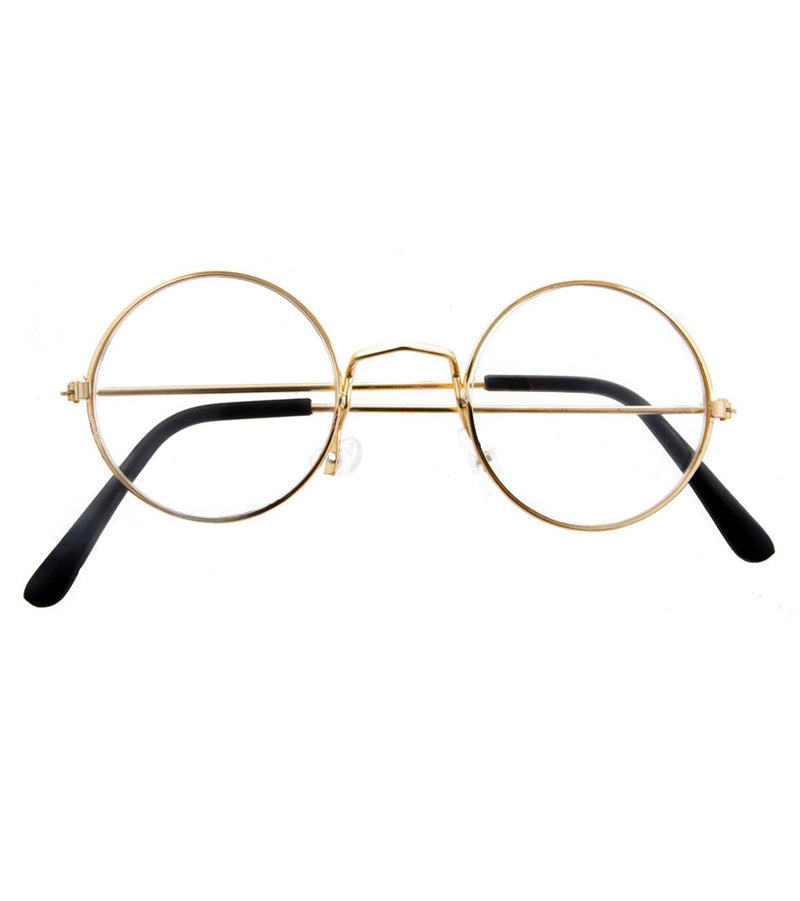 Nickel Brille mit Gläsern - Gold | Kostüm Weihnachtsmann Oma Opa