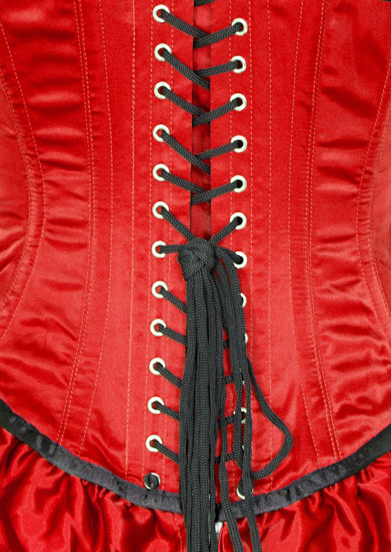 Corsage Mieder mit Schößchen - Rot