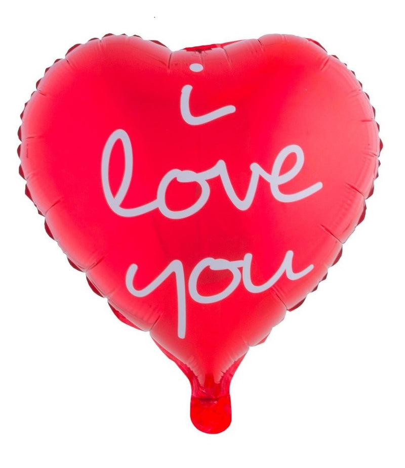 18"/Ø45cm Herz Folienballon "I love you" | Rot