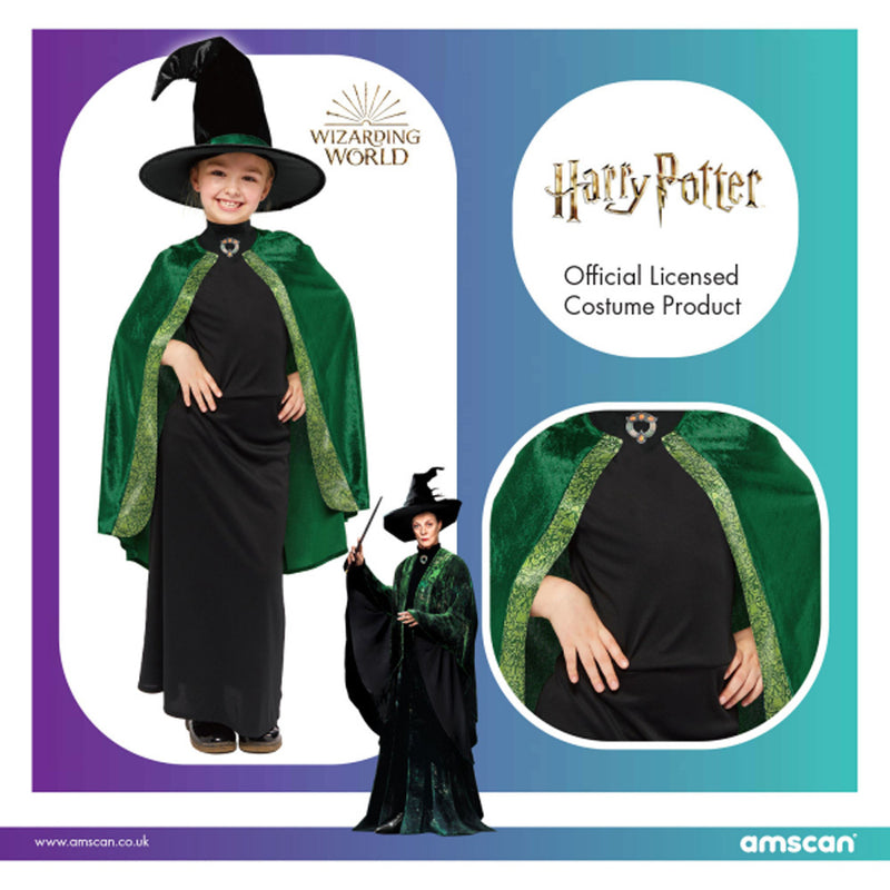 Harry Potter Kostüm "Professor McGonagall" für Mädchen - Grün | Zauberin Kinderkostüm