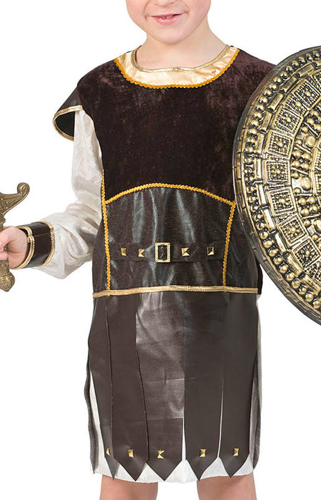 Römer Gladiator Kinderkostüm - Braun Gold | Tunika für Jungen