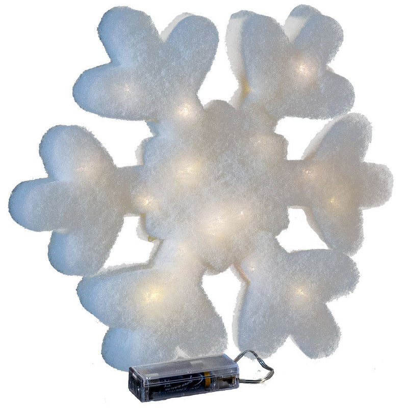 Riffelmacher LED Schneeflocke mit Minilichterkette 30 cm 68300 | Weiß
