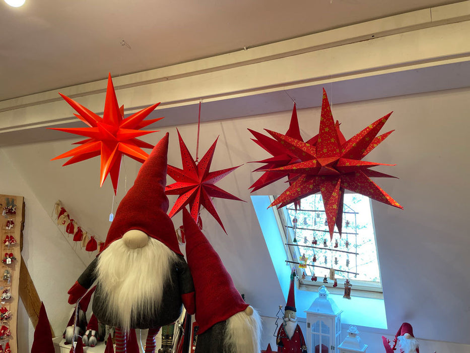 Riffelmacher 3D Fenster Dekostern aus Papier 76626 | ca. 45cm | Rot