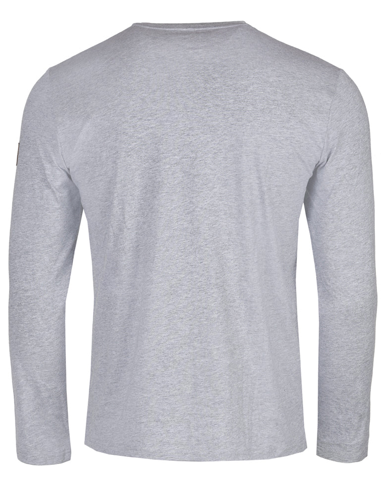 Piz Palü Herren Langarmshirt "Taching" | 020007 - Grau Melange