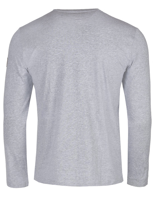 Piz Palü Herren Langarmshirt "Taching" | 020007 - Grau Melange