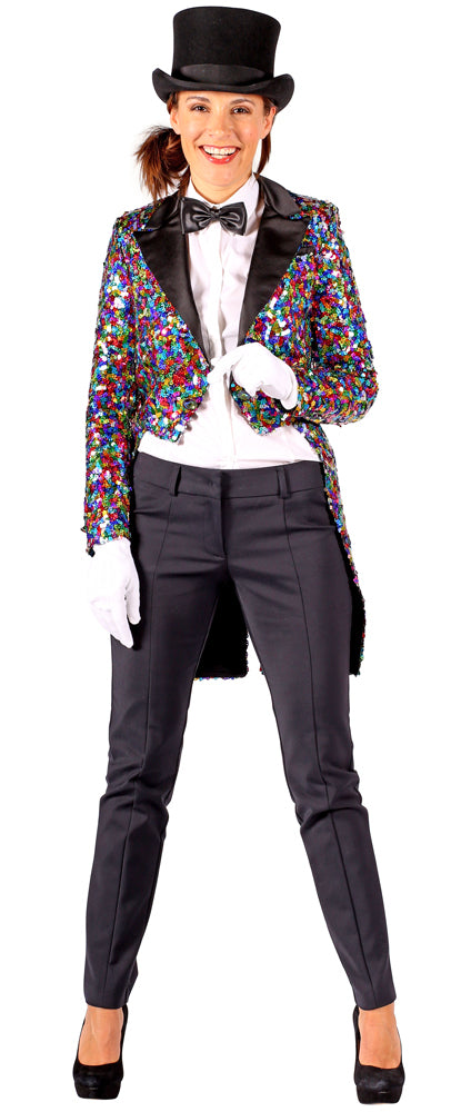 Glitzer Pailletten Frack für Damen | Multicolor
