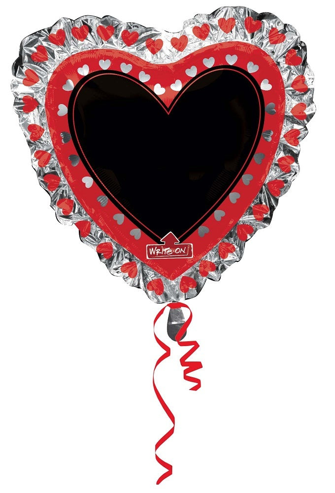 SuperShape Folienballon "Herz mit Marker" | 71x71cm