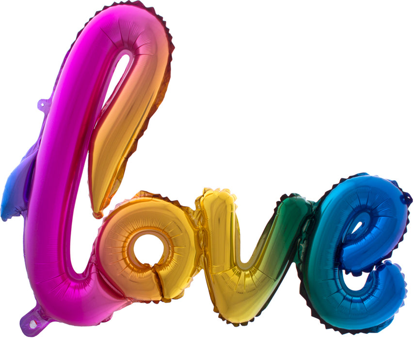 Folienballons Love 100 x 67 cm - Regenbogenfarben