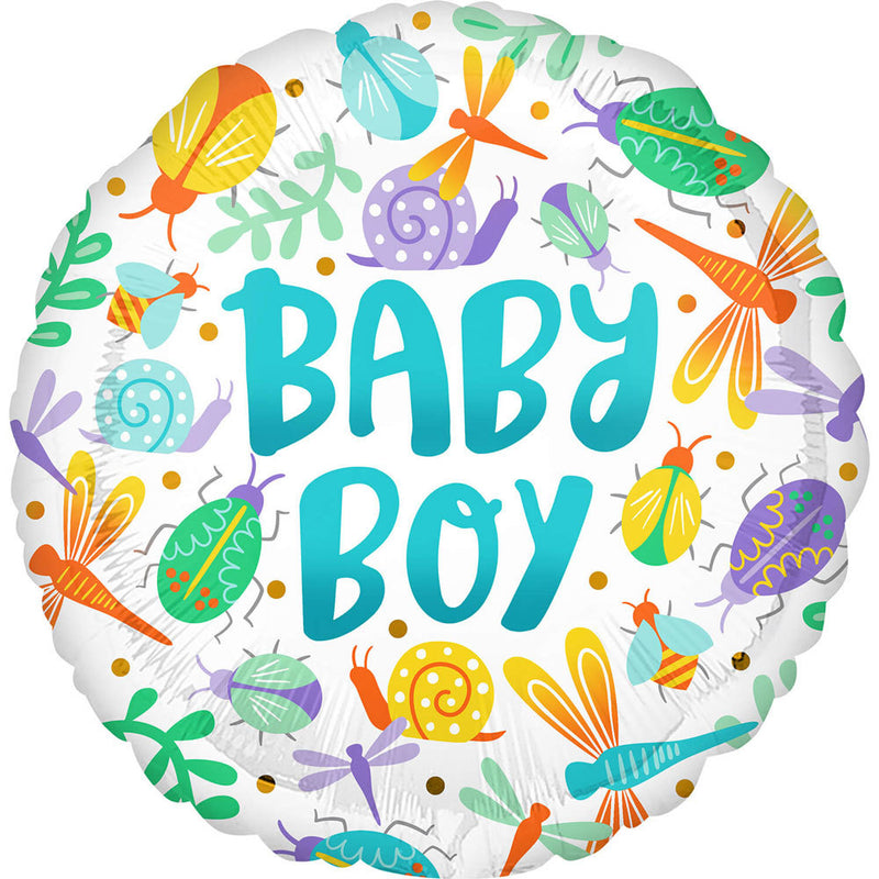 ABC18 Folienballon "Baby Boy" Wasserfarben | Ø 43 cm