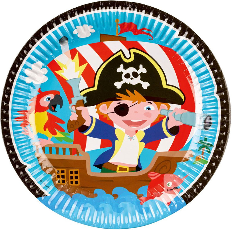 8 Teller - 22,8 cm - "Kleiner Seeräuber" - Piraten Party Dekoration