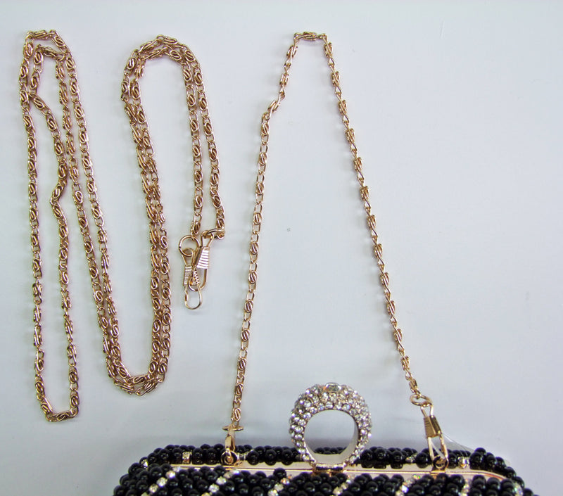 Elegante Handtasche "Pearl" | Clutch Schwarz