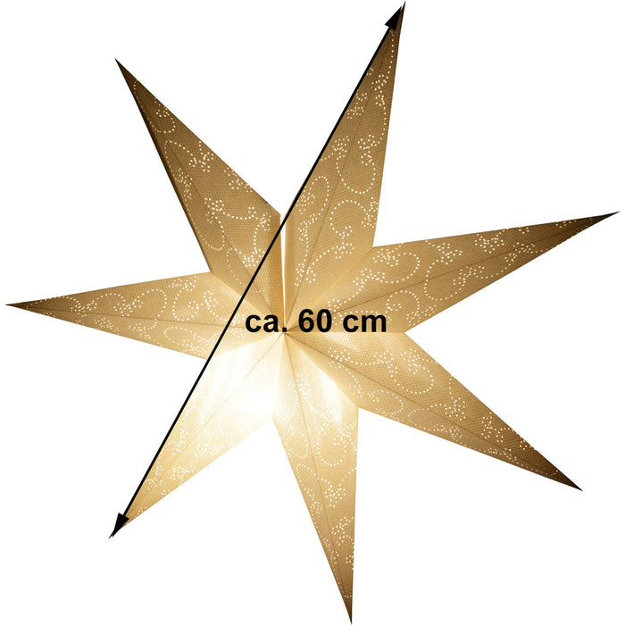 Riffelmacher Fenster Dekostern aus Papier 76611 | ca. 60cm | mit Lochmuster - Weiß