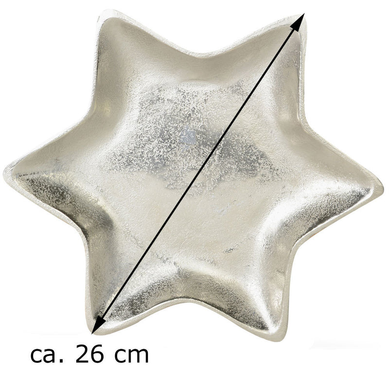 Riffelmacher Stern Dekoteller Ø 26cm aus Aluminium 70331 | Silber