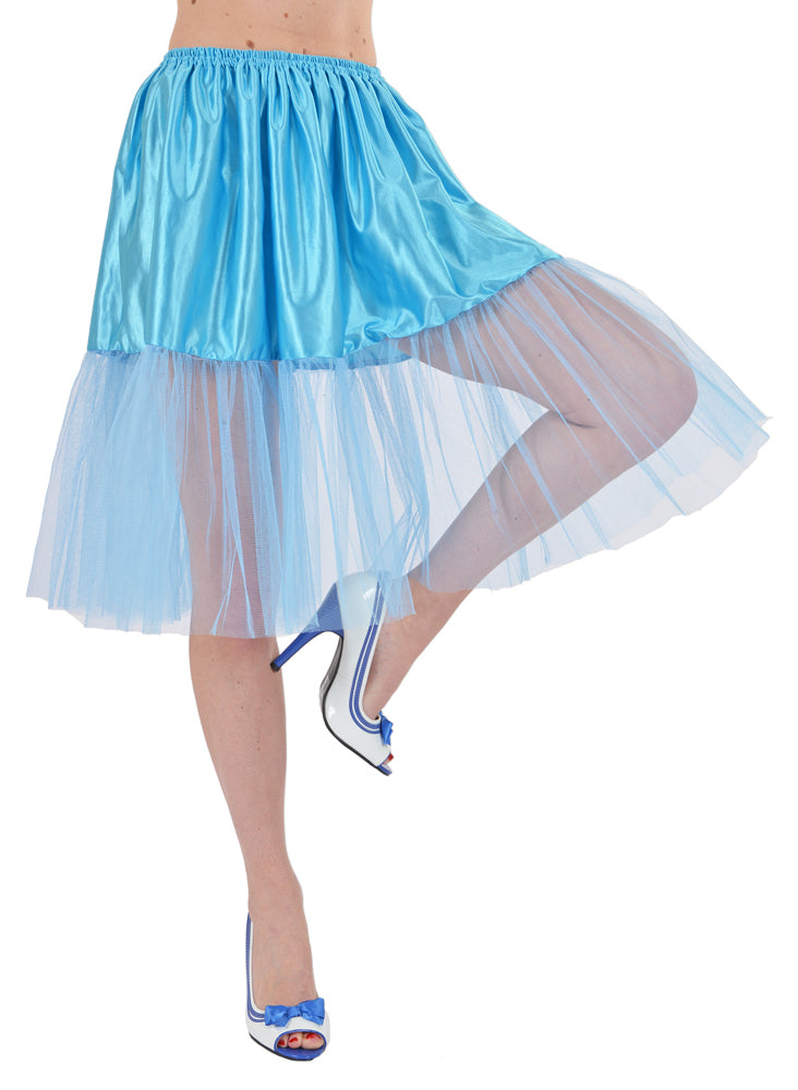 Petticoat Tüll Rock für Damen - Länge 60 cm | Zubehör 50er Jahre Party Kostüm