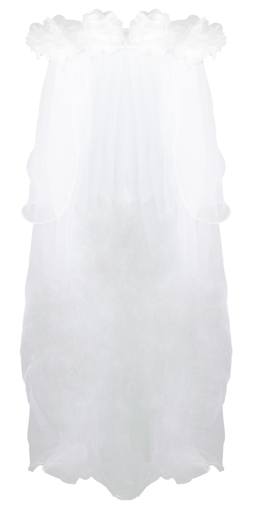 Brautschleier Haarkränze mit Blumen - Weiß