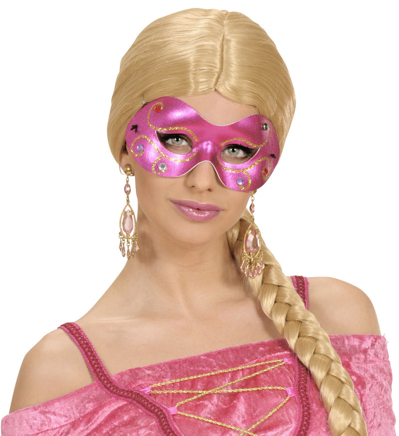 Augenmaske Strass Pink