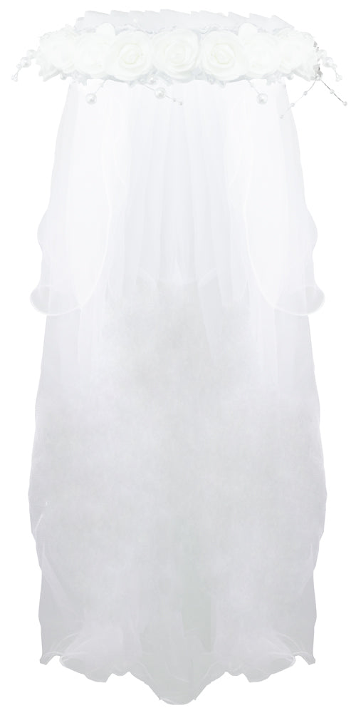 Brautschleier Haarkränze mit Blumen - Weiß