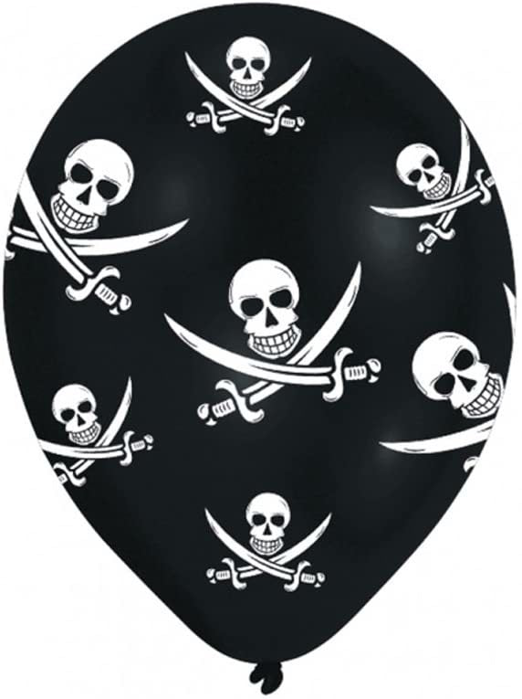 "Jolly Roger" Latexballons Luftballons Piraten - 6 Stück Schwarz Weiß