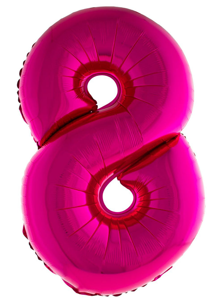 XXL Zahlen Folienballon 100 cm - Pink | Dekoration Geburtstag Jubiläum Zahlenballon