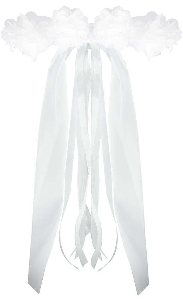 Brautschleier Haarkränze mit Blumen - Weiß