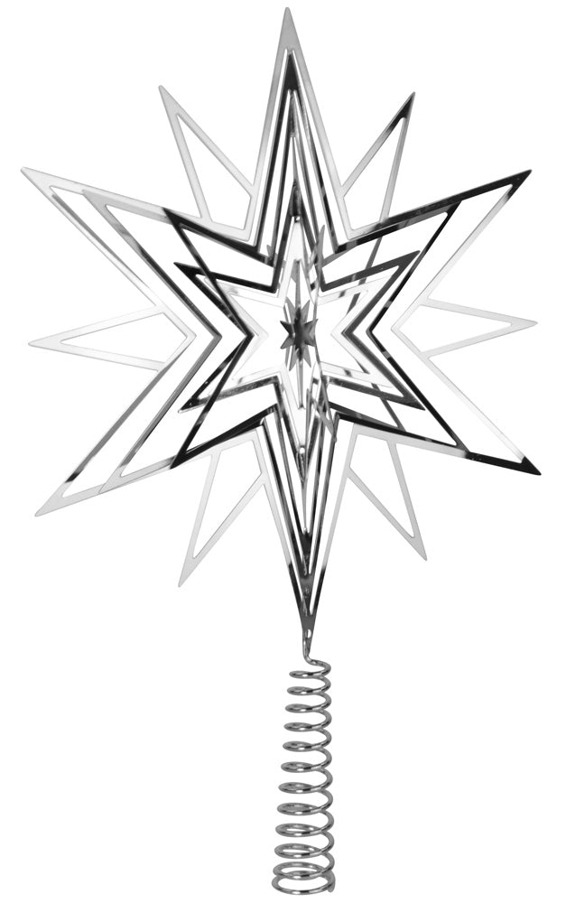 Riffelmacher Christbaumspitze Metall Stern 33cm | 17859 - Silber