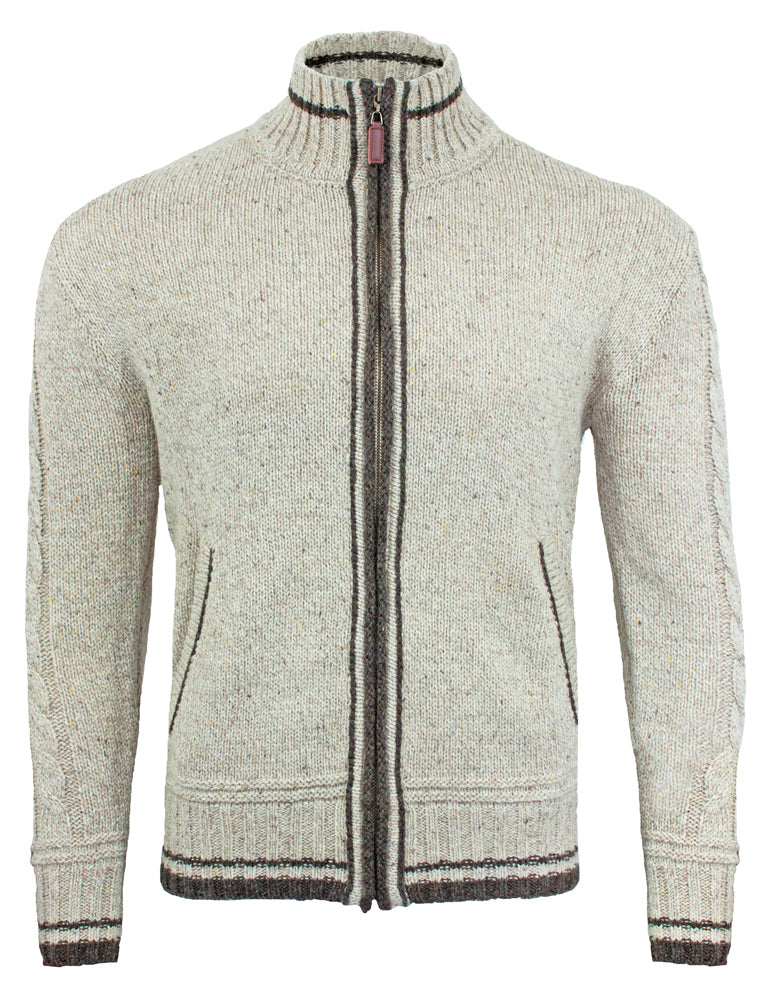 Herren Trachten Strickjacke Kunz Natur Braun