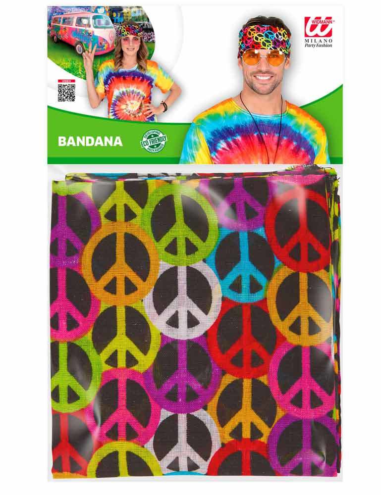 Peace Bandana Halstuch 55 x 55 cm | Schwarz Bunt
