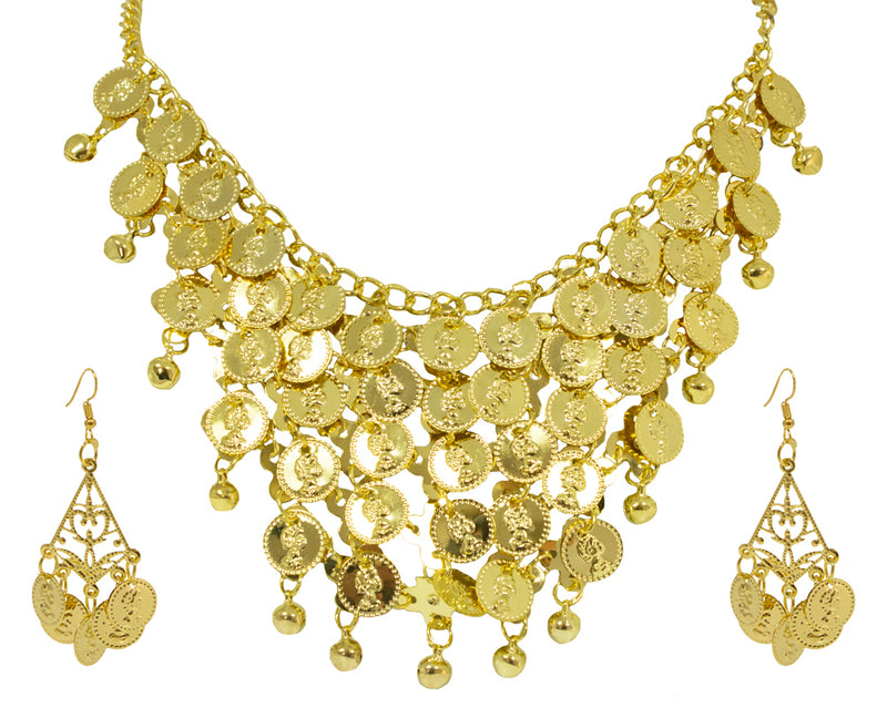 Halskette und Ohrringe mit Münzen 465306 | Gold