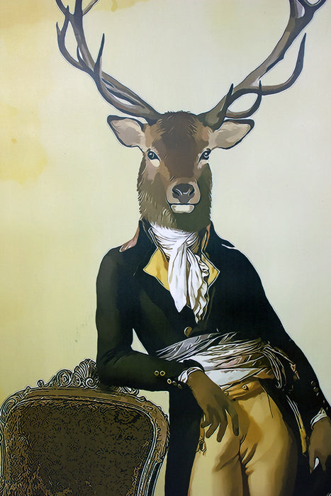Wandbild Sir Hirsch - 60 x 80 cm