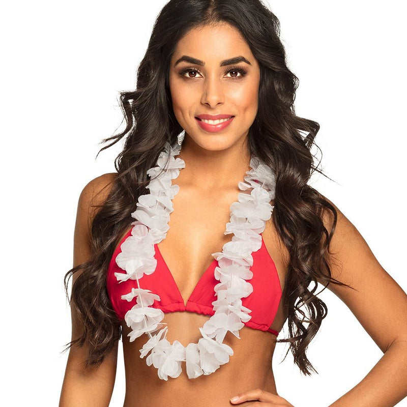 Hawaii Blumenkette "Ohana" zum Südsee Kostüm | Weiß