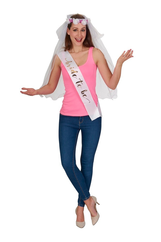 "Bride to Be" Brautschleier und Schärpe